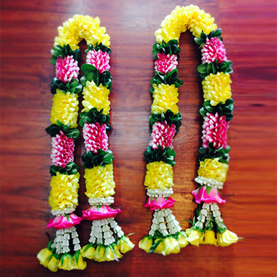 "Garlands with Rose petals, Chrysanthemum and fillers (2 Garlands) - Click here to View more details about this Product